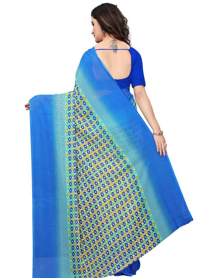 Geometrical printed saree with blouse - 15620326 - Zoom Image - 2