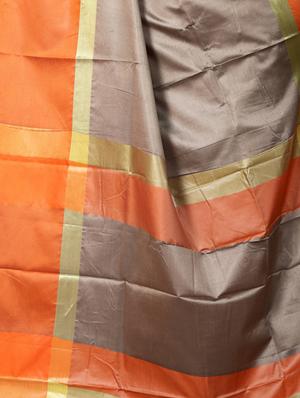 contrast zari border tussar saree with blouse - 15620441 - Standard Image - 2