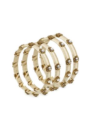 beige brass bangle - 15620511 - Standard Image - 2