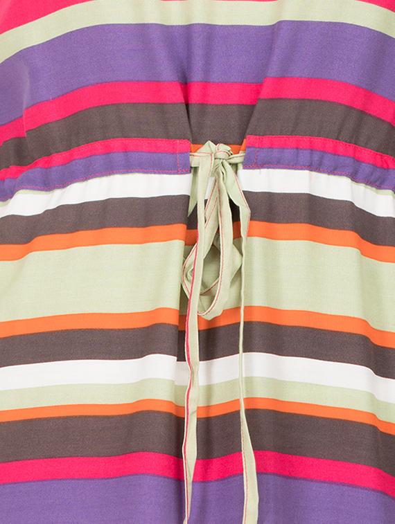 drawstring detail striped a-line dress - 15620613 - Zoom Image - 5