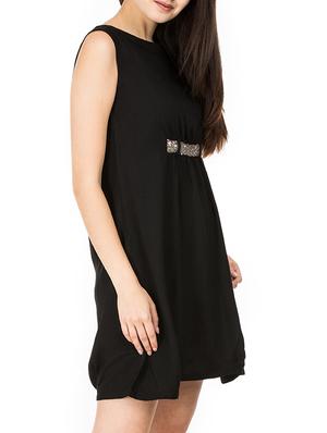 sequined gather detail a-line dress - 15620621 - Standard Image - 2