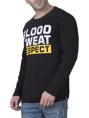 black cotton chest print tshirt - 15620653 - Standard Image - 2