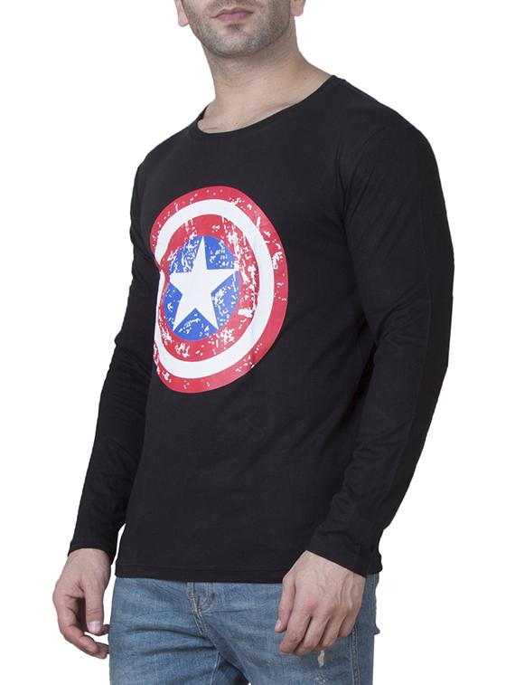 black cotton chest print tshirt - 15620657 - Zoom Image - 2