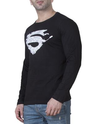 black cotton chest print tshirt - 15620658 - Standard Image - 2