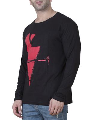 black cotton front print t-shirt - 15620665 - Standard Image - 2