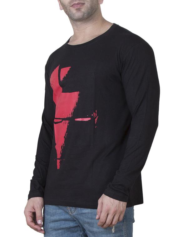 black cotton front print t-shirt - 15620665 - Zoom Image - 2