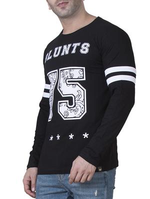 black cotton front print t-shirt - 15620670 - Standard Image - 2