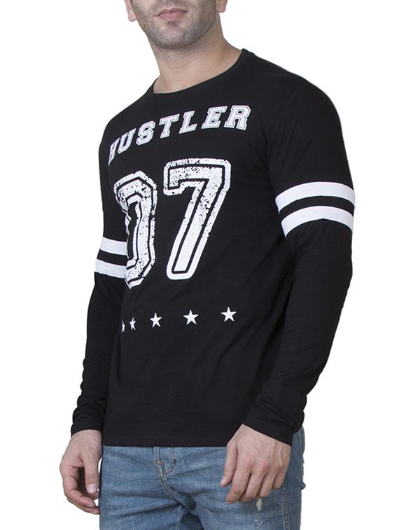 black cotton front print t-shirt - 15620671 - Zoom Image - 2