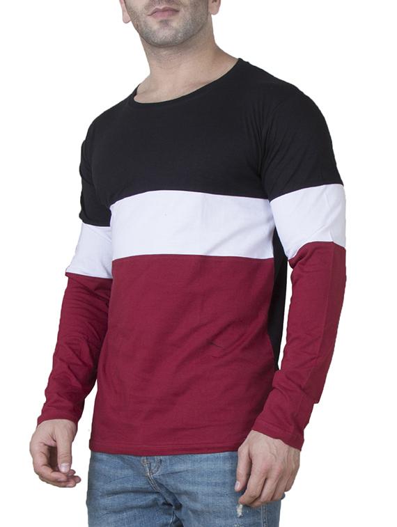 multi colored cotton color block t-shirt - 15620680 - Zoom Image - 2