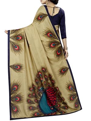 graphic printed saree with blouse - 15620722 - Standard Image - 2
