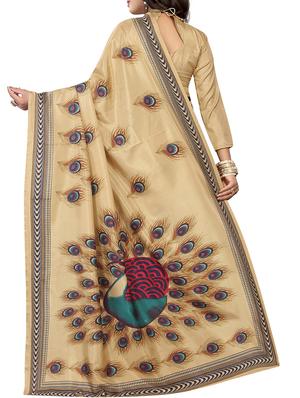 graphic printed saree with blouse - 15620727 - Standard Image - 2