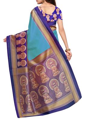 kalamkari printed border saree with blouse - 15620761 - Standard Image - 2
