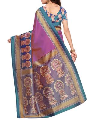 kalamkari printed border saree with blouse - 15620763 - Standard Image - 2