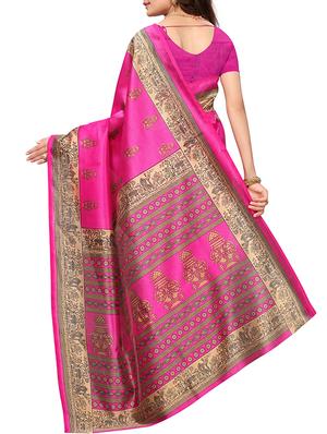 conversational printed saree with blouse - 15620768 - Standard Image - 2