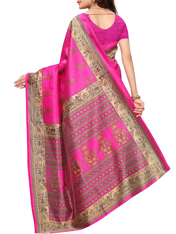 conversational printed saree with blouse - 15620768 - Zoom Image - 2