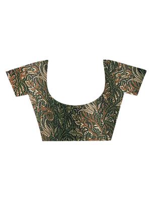 kalamkari printed border saree with blouse - 15620781 - Standard Image - 2