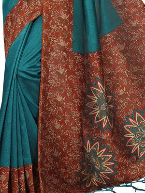 kalamkari printed border saree with blouse - 15620782 - Standard Image - 2