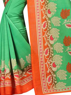 conversational printed saree with blouse - 15620788 - Standard Image - 2