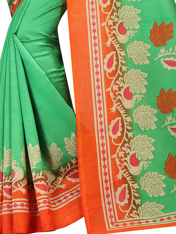 conversational printed saree with blouse - 15620788 - Zoom Image - 2