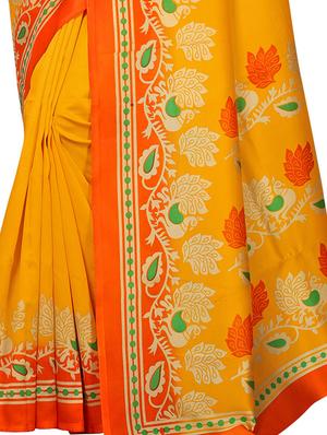 conversational printed saree with blouse - 15620793 - Standard Image - 2