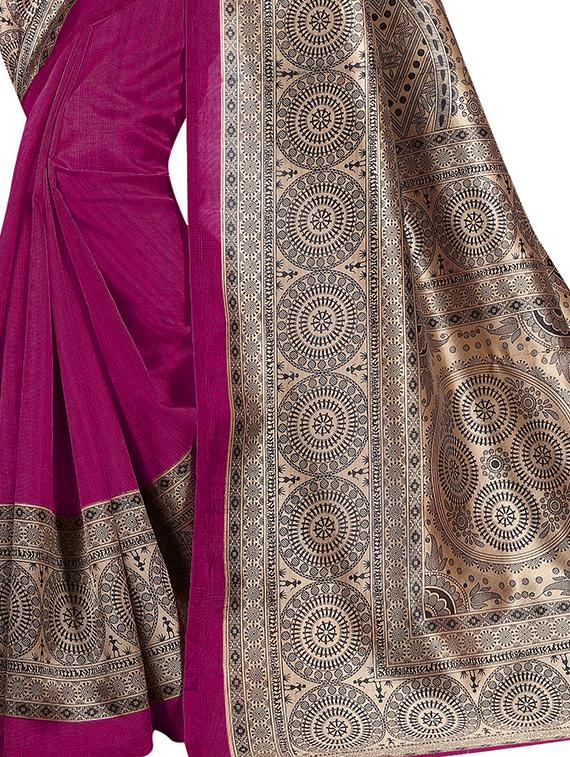 warli printed border saree with blouse - 15620807 - Zoom Image - 2