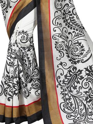 placement printed saree with blouse - 15620808 - Standard Image - 2