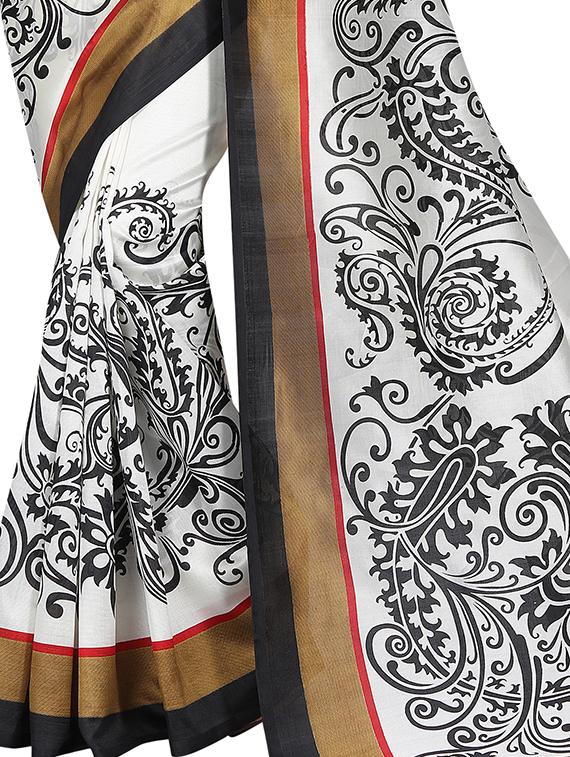 placement printed saree with blouse - 15620808 - Zoom Image - 2