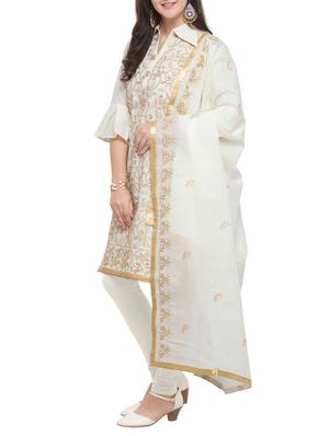 Embroidered unstitched churidaar suit - 15620815 - Standard Image - 2