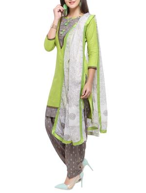 Printed unstitched salwar suit - 15620816 - Standard Image - 2