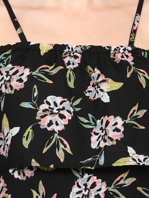 overlay floral a-line dress - 15620825 - Standard Image - 5