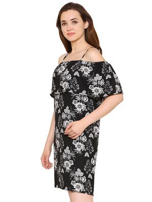 overlay floral a-line dress - 15620826 - Standard Image - 2