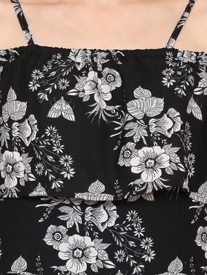 overlay floral a-line dress - 15620826 - Standard Image - 5