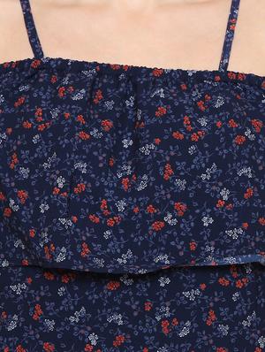 overlay ditsy floral a-line dress - 15620827 - Standard Image - 5
