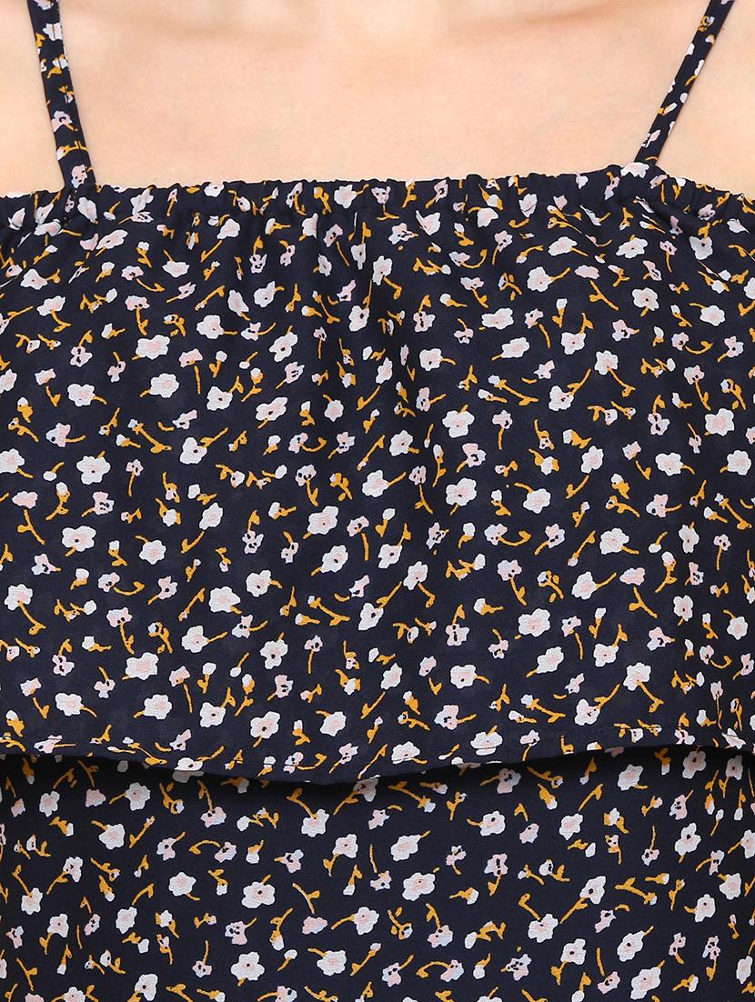 overlay ditsy floral a-line dress - 15620828 - Zoom Image - 5