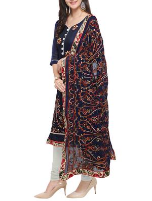 Embroidered unstitched pant suit - 15620838 - Standard Image - 2
