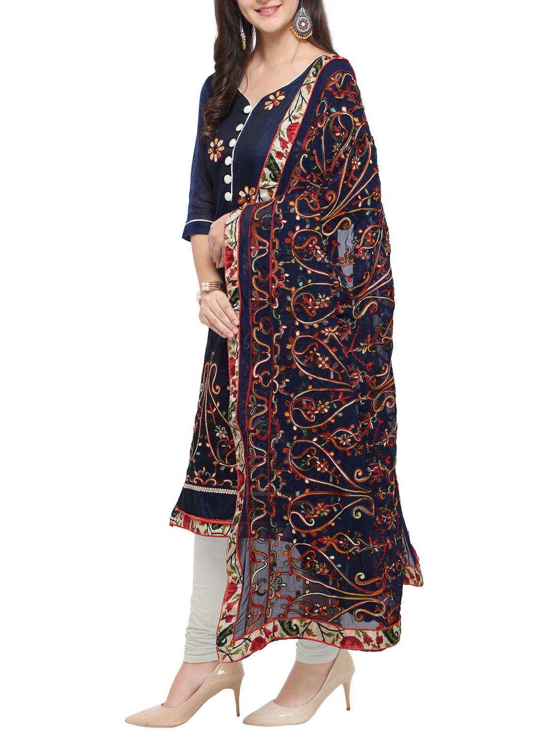 Embroidered unstitched pant suit - 15620838 - Zoom Image - 2