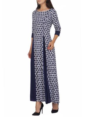 Indigo a-line panel kurta - 15620842 - Standard Image - 2