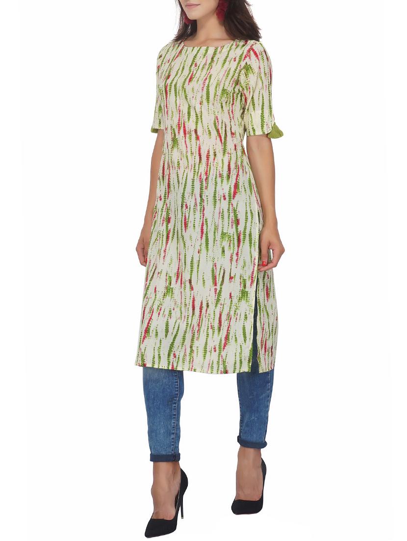 Shibori straight kurta - 15620846 - Zoom Image - 2