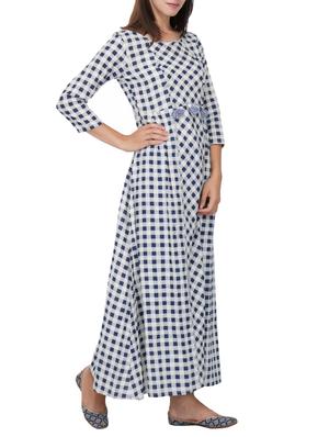 Checkered a-line kurta with tassels - 15620848 - Standard Image - 2