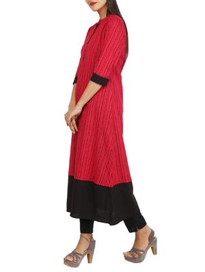 Stripes hem attach a-line kurta - 15620861 - Standard Image - 2