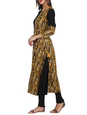 Printed a-line kurta with tassels - 15620863 - Standard Image - 2