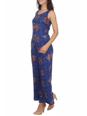 button detail full length jumpsuit - 15620866 - Standard Image - 2
