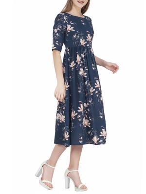 gathered waist floral dress - 15620878 - Standard Image - 2