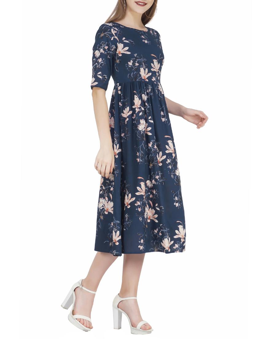 gathered waist floral dress - 15620878 - Zoom Image - 2