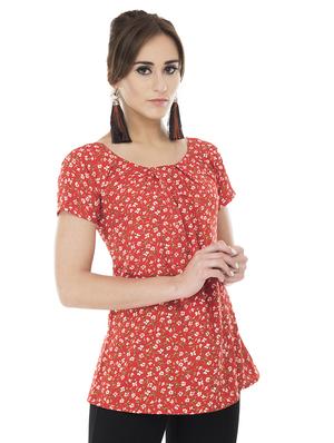 Pleated floral top - 15621033 - Standard Image - 2
