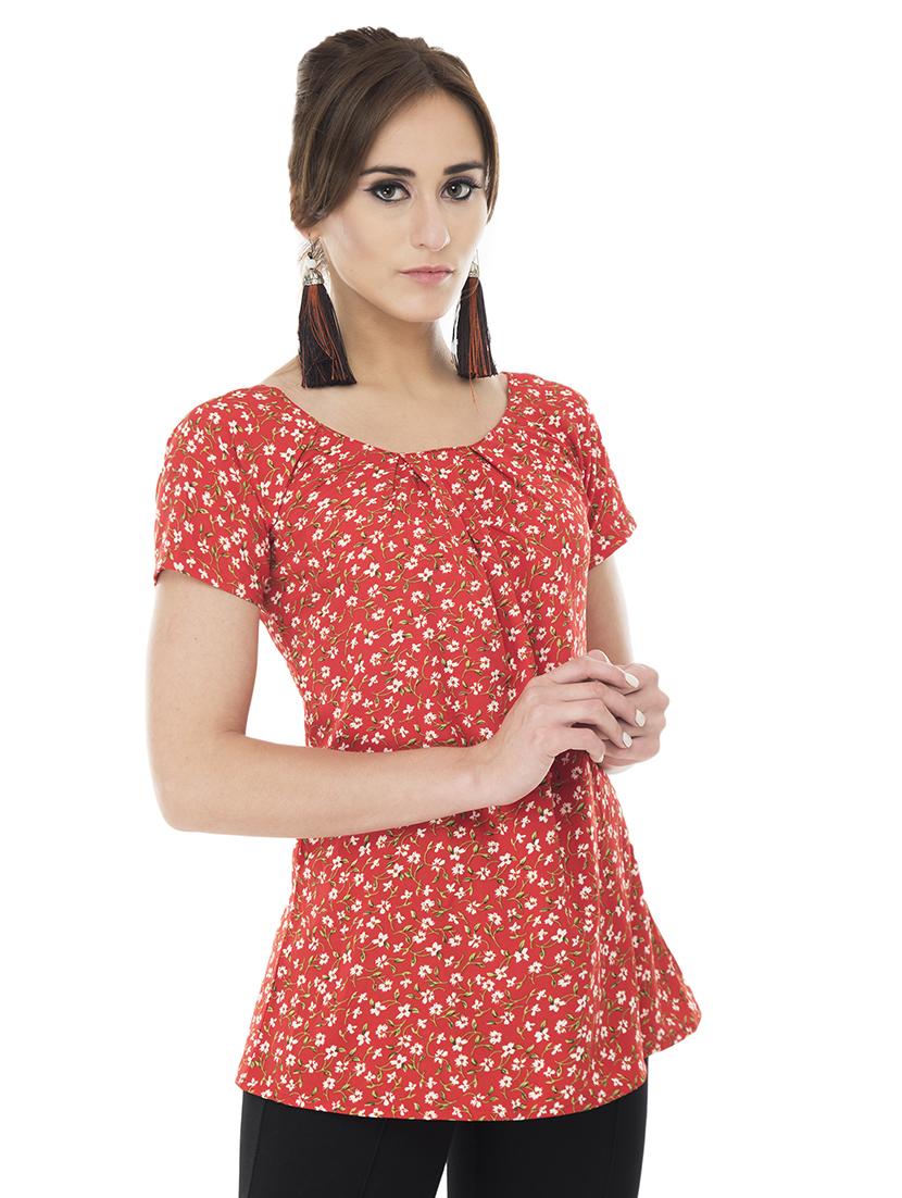 Pleated floral top - 15621033 - Zoom Image - 2