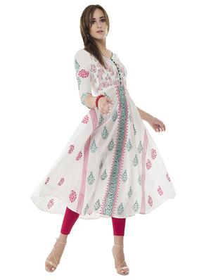 A-line block print kurta - 15621077 - Standard Image - 2