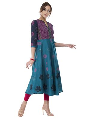 A-line block print kurta - 15621078 - Standard Image - 2