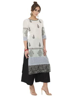 Block print straight kurta - 15621081 - Standard Image - 2
