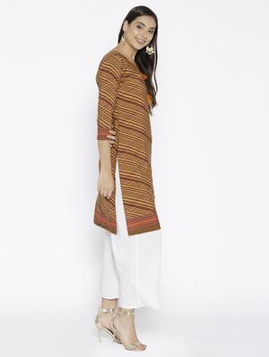 Checkered Straight slit kurta with tassels - 15621083 - Standard Image - 2